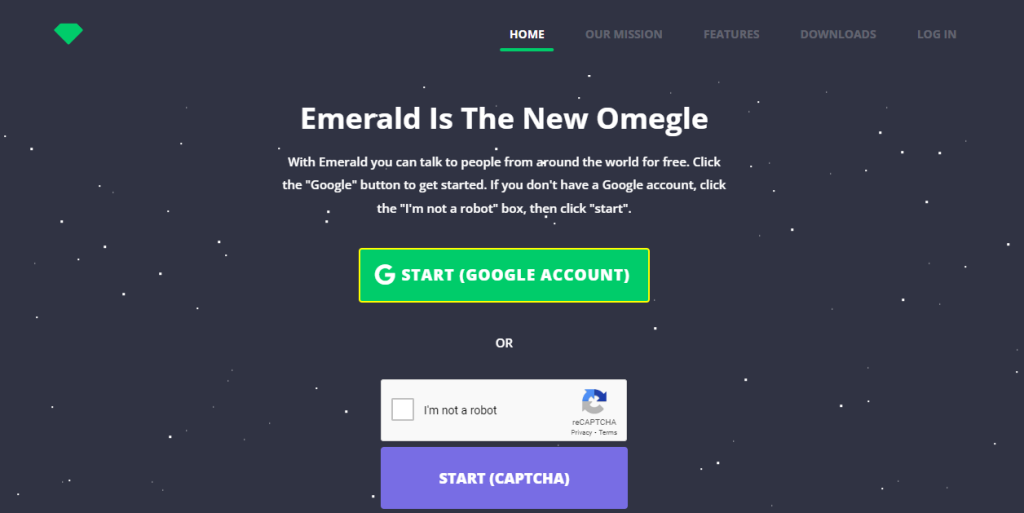 Emerald Chat front page UI